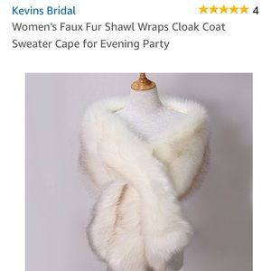 Brand new never worn!!!! Faux fur shawl, one size